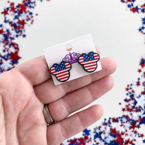 Patriotic Mouse Earrings