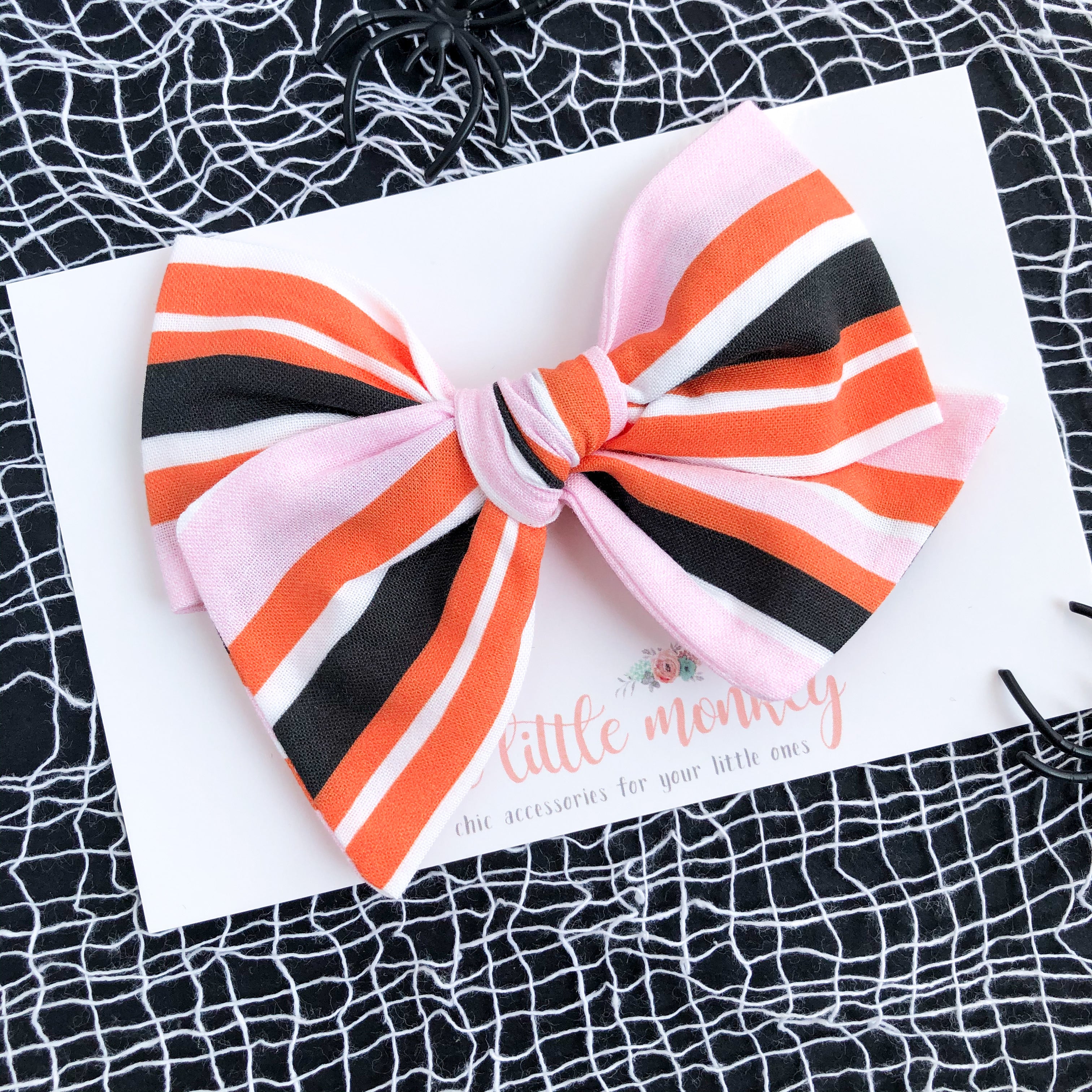 Halloween Stripe Hand-Tied MADISON Bow