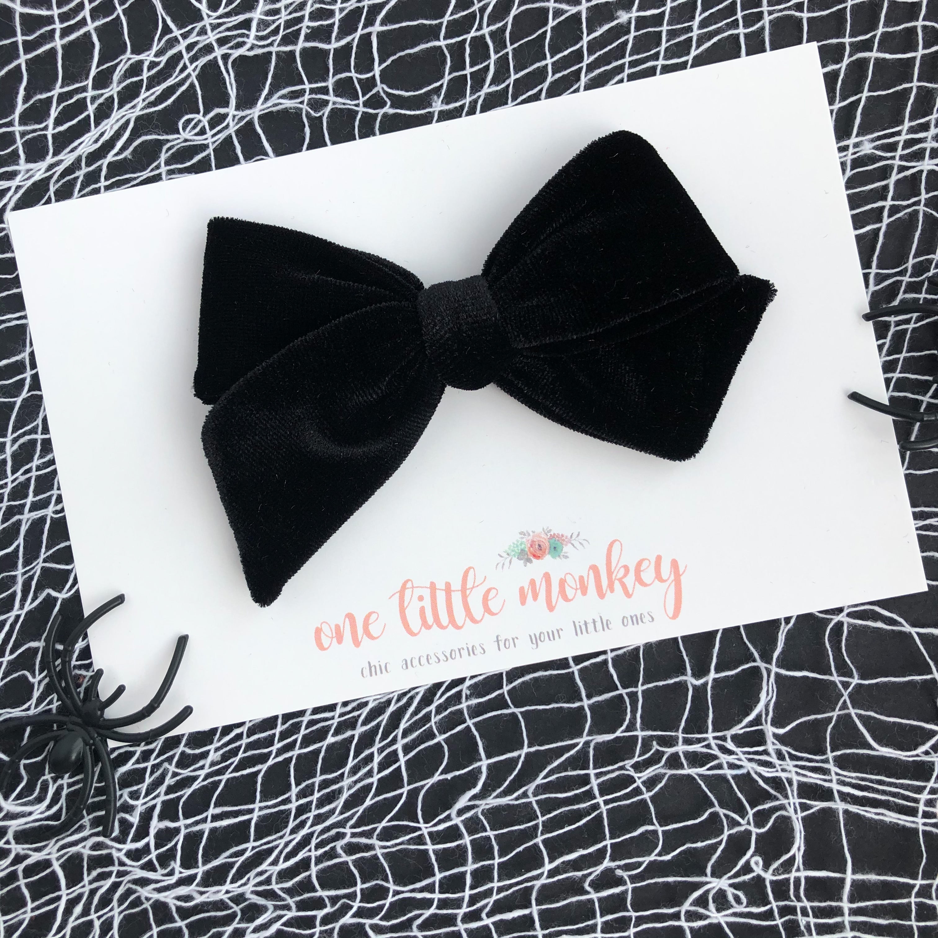 Black Velvet Hand-Tied NORAH Bow